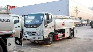 4,000 Litres Right hand drive fuel tank truck FOTON Forland in SPV parking lot, waiting for dispatch