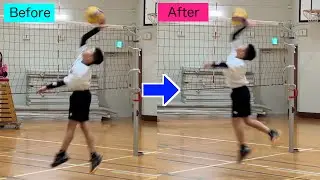 【バレー教室】小学生男子のスパイク！ビフォーアフター！【バレーボール】