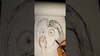 scribble art #shorts #scribbleart #coratcoret #drawing #art #pendrawing #darkart #sadart #gambar