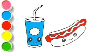 How To Draw Fast Foods | Fast Foods Drawing,   Coloring for kids & Toddlers #how #art #shorts