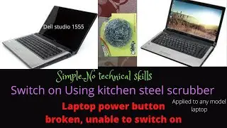 How to switch on laptop with out power button | DELL studio 1555 | Any model laptop simple and easy