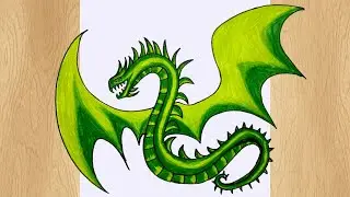 Medieval Heraldic Green Dragon I Dragon Drawing Tutorial