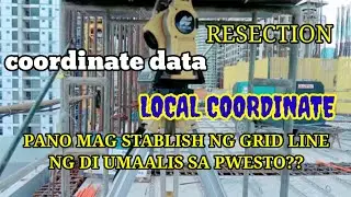 establish of grid line with out changing position of instrument/coordinate data/resection/S-O data