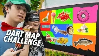 Throwing a Dart at a Map & EATING what it Lands on! | Ranz and Niana
