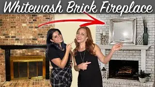 How To WhiteWash Brick | Indoor Fireplace | Whitewash DIY *Under $10*