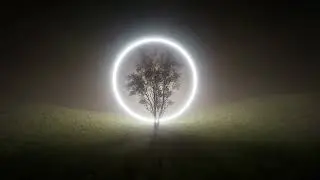 Tree in Fog with Ring Light - Unreal Engine 5 Scene