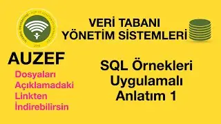 AUZEF Veri Tabanı Yönetim Sistemleri - Uygulamalı SQL Sorgu Örnekleri 01 #auzef