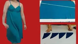 DIY SIMPLE CUTTING AND SEWING  NIGHT DRESS  MADE FROM CREPE SATIN FABRIC