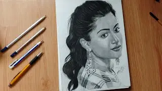 Rashmika mandana sketch drawing.