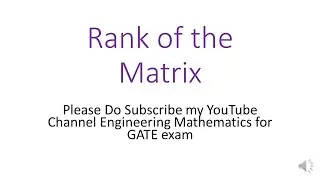 Rank of the Matrix