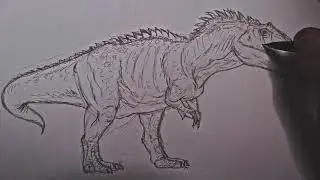 Speed Drawing a more ACCURATE Giganatosaurus In under 60 seconds.