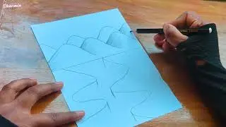 #Mountain #with #river #scene #drawing #art #penciilsketch #artist
