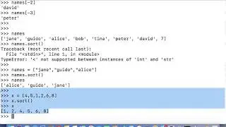 Python list index, sort, reverse