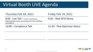 Virtual Booth LIVE Agenda: Developer Week Virtual
