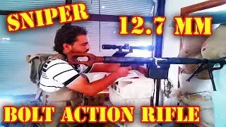 Syria. Homemade sniper large-caliber Bolt Action Rifle