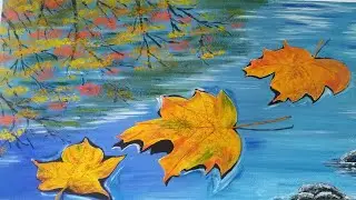 Paint floating autumn leaves with me | Нарисуйте плавающие осенние листья со мной