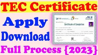 CSC TEC Register || TEC Certificate Apply Online 2023 || CSC Registration 2023 || TEC Certificate ||