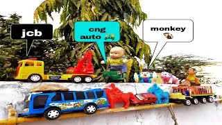 tractor  wala cartoon || gadi vala cartoon, part4 || jcb , truck , car bus, toy doromon
