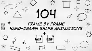 104 Frame By Frame Animated Shapes for After Effects and Premiere Pro + Vector and Image files