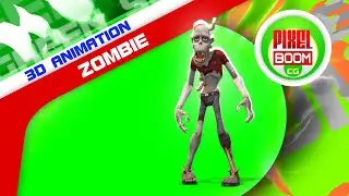 Green Screen Funny Zombie Halloween 3D Animations - PixelBoomCG