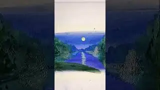 Draw a landscape with watercolor. How to draw a landscape with watercolor is simple. Drawing lesson.
