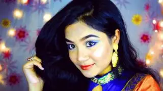 Saraswati Puja Glam Makeup Tutorial || Indian Wedding Guest Makeup Look || Affordable Makeup