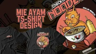 SPEEDART - Procreate | Mie Ayam - Chicken Noodle TShirt Design