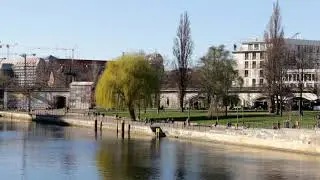 Berlin City Scenes - Background Video for Online Videoconference - The river Spree by day