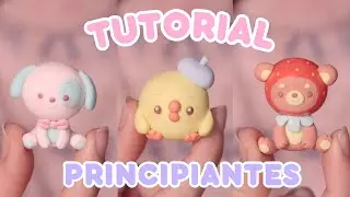 ¡Hagamos 3 animalitos cute PASO A PASO! 🐥🎀 | TUTORIAL PORCELANA para PRINCIPIANTES
