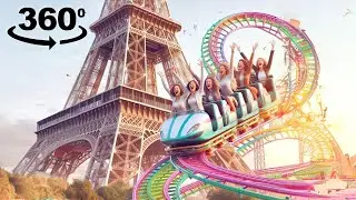 Eiffel Tower Roller Coaster at the Paris Olympics (360 Video)