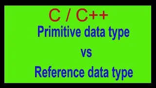 Primitive data type Vs Reference data type