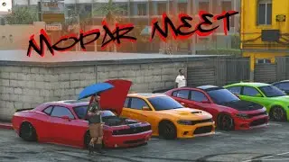 GTA FIVEM Cars Leaving Car Meet + Night Time Mopar Meet
