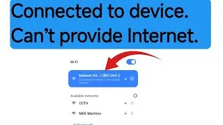Connected to device. Can't provide Internet. WiFi