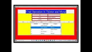 Crud Operation in Tkinter and Mysql