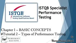 ISTQB Performance Tester | 1.2 Types of Performance Testing | Load | Stress | Spike| ISTQB Tutorials