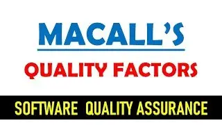 Mccall's model for software quality ! Mcalls quality factors in urdu hindi