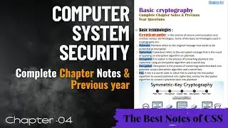 Basic Cryptography | Chapter - 04 | Notes + PYQ's | Cyber System and Security | 2nd Year B.Tech
