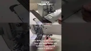Double Needle Long Arm Compound Feed Heavy Duty Sewing Machine with Automatic Thread Trimmer