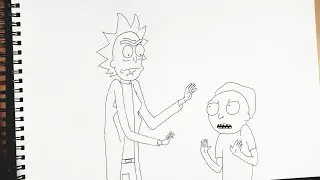 Easy how to draw rick and morty
