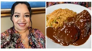 Everyone must try this at least once in their lifetime!! Mole de Pollo with Mexican Rice. Doña Maria