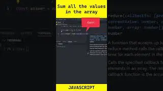 Sum all the values in the Array in JavaScript #shorts  #short #javascript