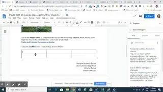 Inserting a Table into Google Docs