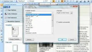Publisher 2003 Tutorial Inserting Date & Time Stamps Microsoft Training Lesson 13.3