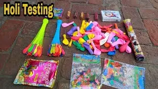 holi stash testing || holi stash 2020#CHEAPEST HOLI STASH/Pichkari,magic balloons,snow spray,colour