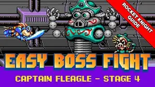 How to Defeat Captain Fleagle - Sega Genesis Rocket Knight Adventures Boss - Stage 4