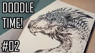 Doodle Time #02 / Micron pen sketching! / Here be dragons / Isvoc