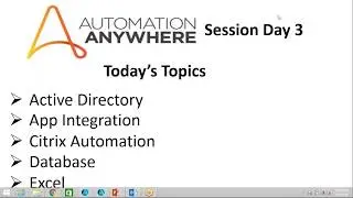 Automation Anywhere Training ||Active Directory|Citrix Automation|App Integration|