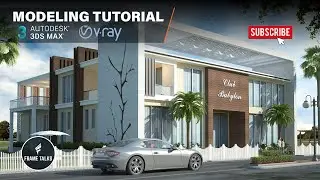 3D Max Modeling Tutorial | Editable poly & Spline modeling 