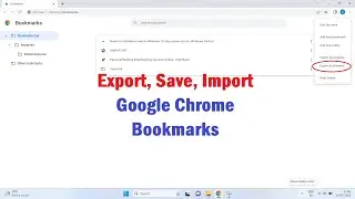 Export, Save, and Import Google Chrome Bookmarks