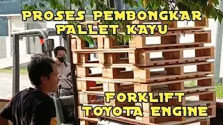 PROSES PEMBONGKARAN PALLET KAYU #pejuangrupiah #forklift #bongkar